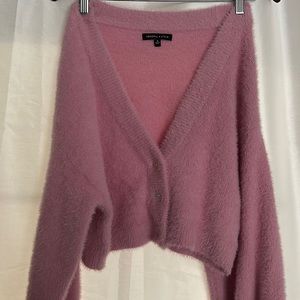 Kendal& Kylie Fuzzy Button Up Sweater
